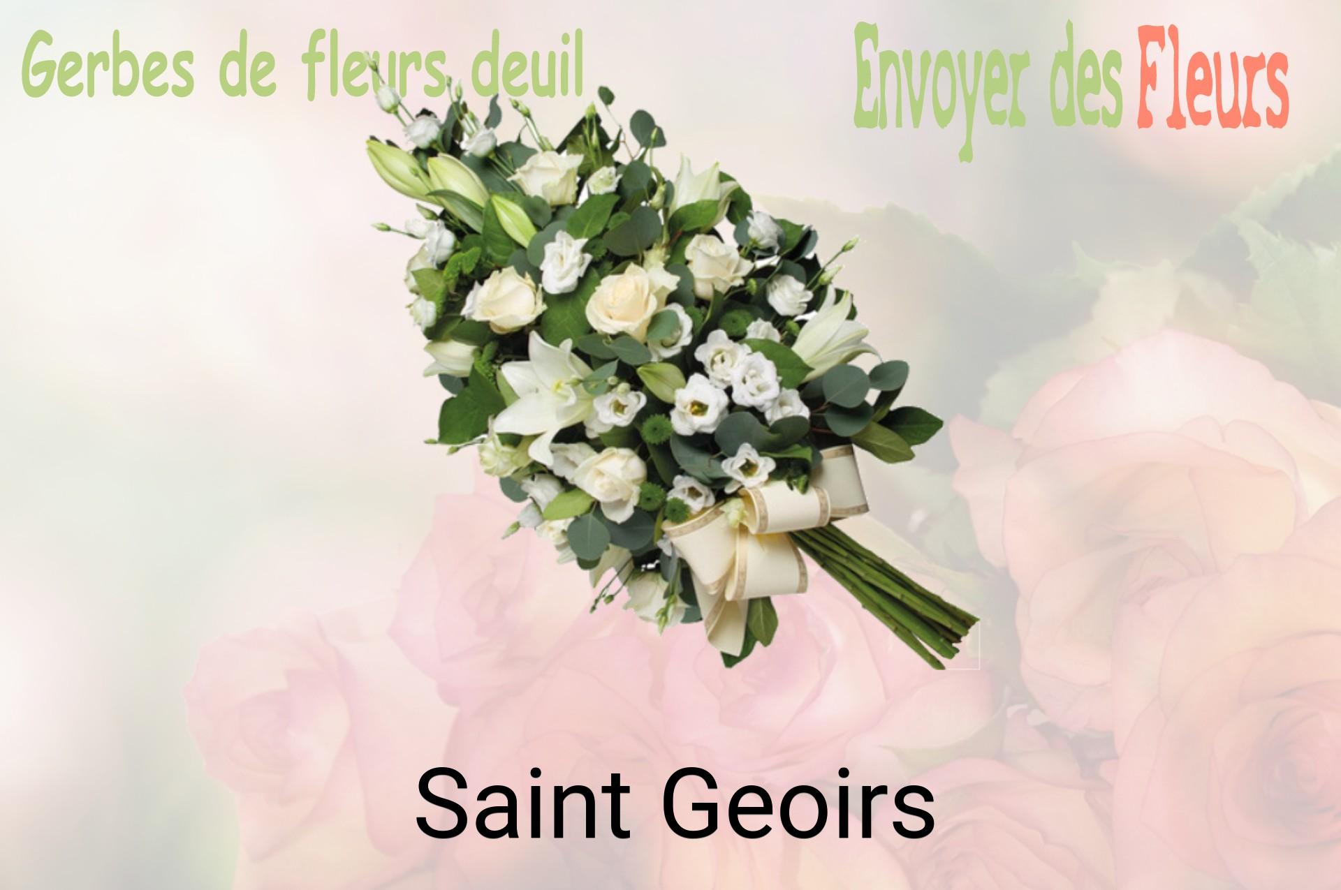 Gerbe de fleurs de deuil livrée à Saint-Geoirs